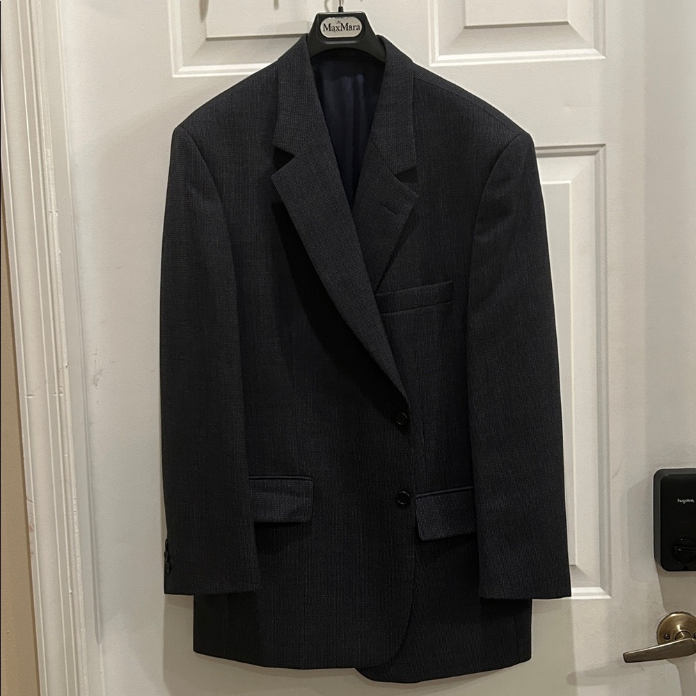 John Weitz Men’s 43 R Gray 100% Wool Sport Coat Blazer Suit Jacket Two Button